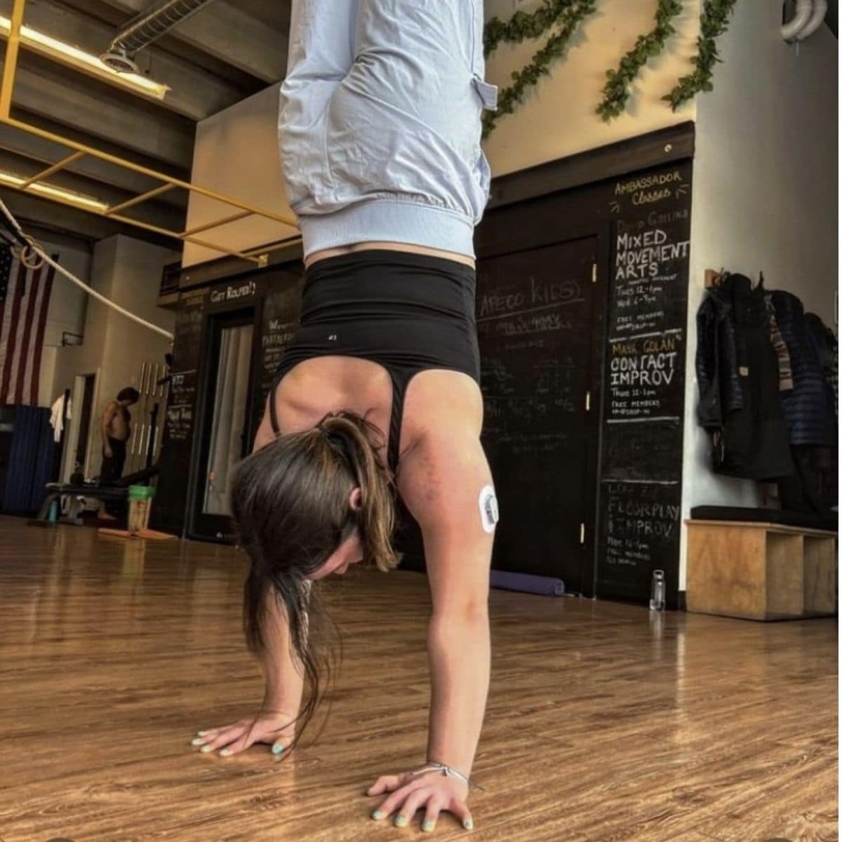 Girl doing handstand