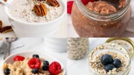 Collage of diabetes-friendly overnight oats